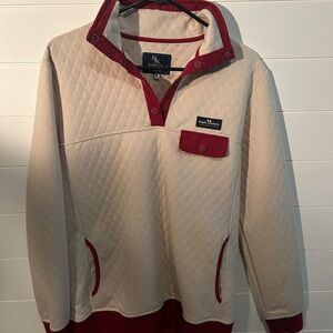 Simply Southern Cream and Red Pullover Sweater